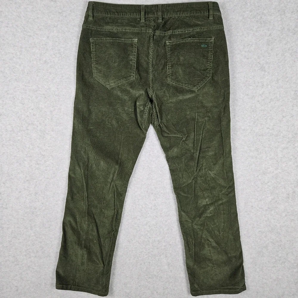 Stio (Men's 36S) Green Corduroy Rivet Pants Outdoor Hiking Casual Organic Cotton